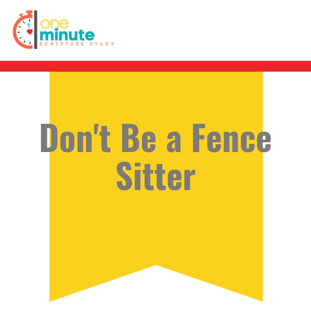 Read more about the article Don’t Be a Fence Sitter