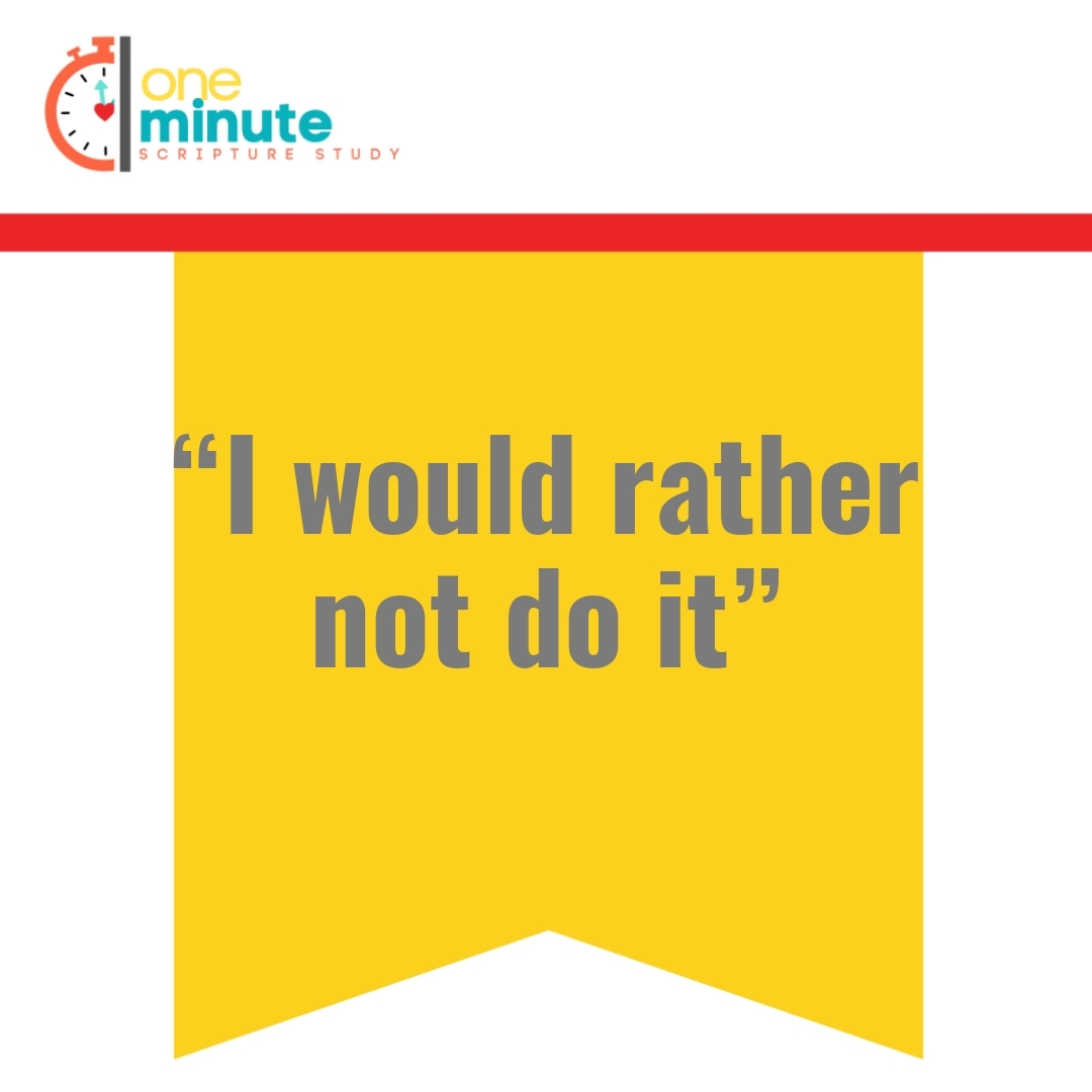 Read more about the article “I would rather not do it”