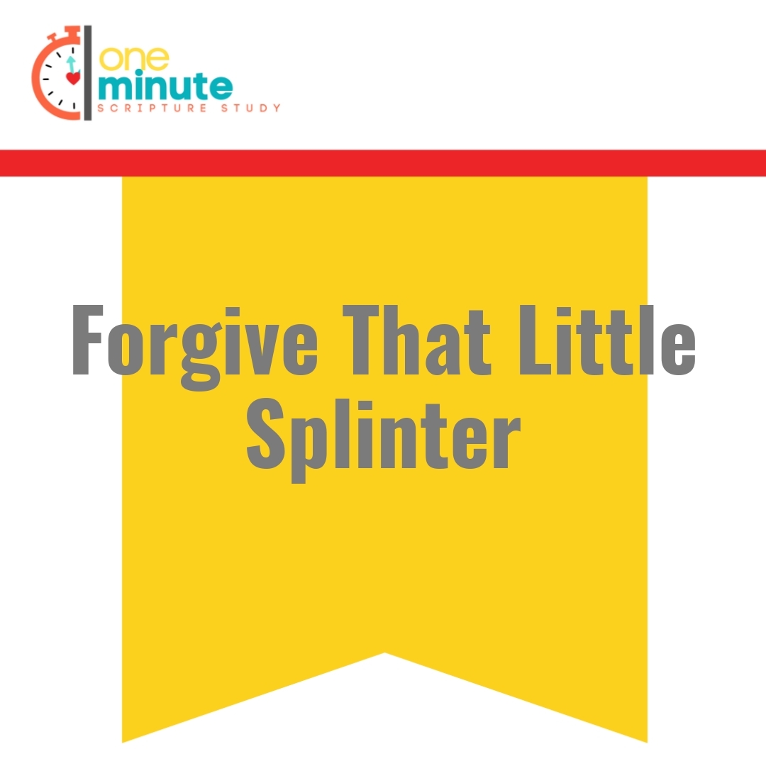 Read more about the article Forgive That Little Splinter