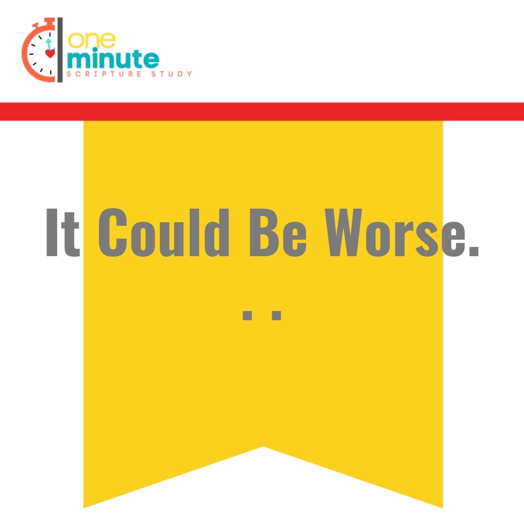 Read more about the article It Could Be Worse. . .