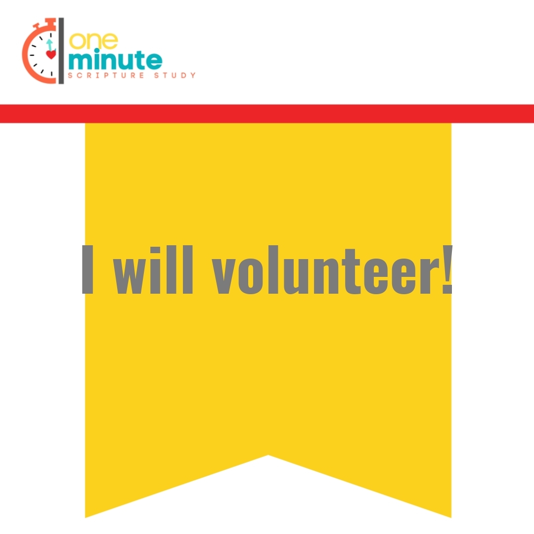 Read more about the article I will volunteer!