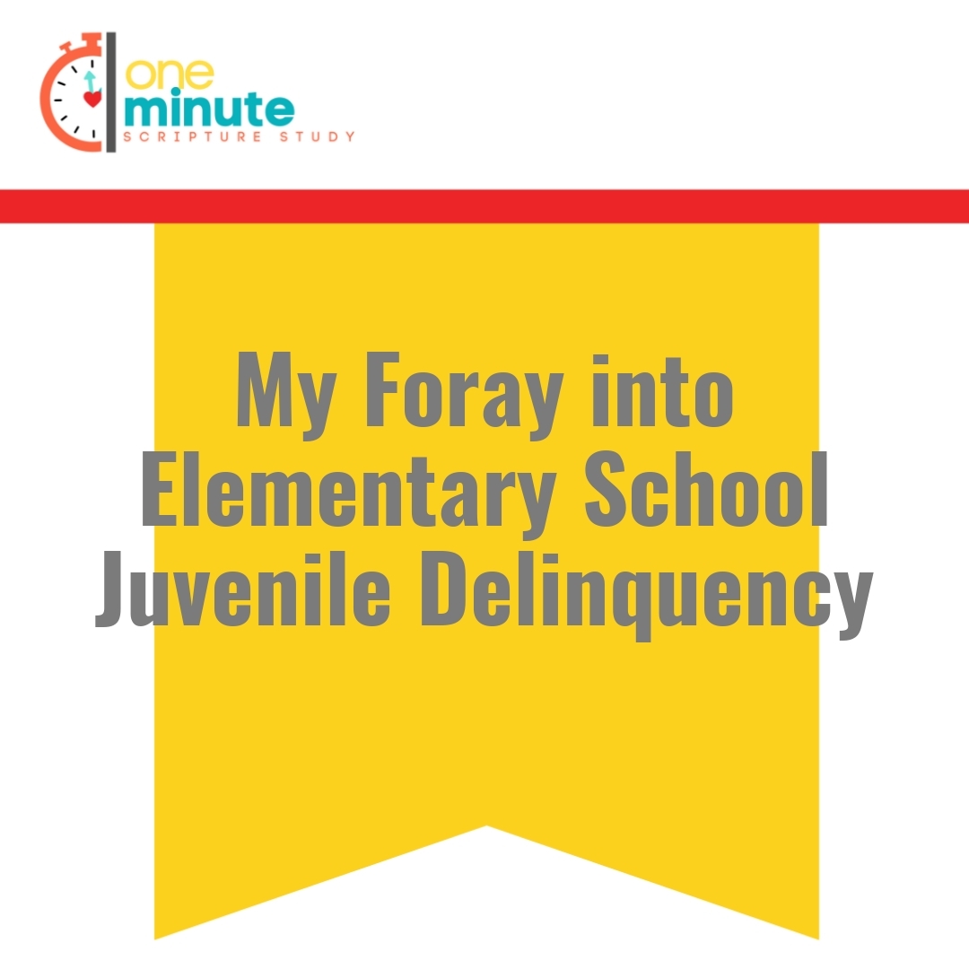 Read more about the article My Foray into Elementary School Juvenile Delinquency