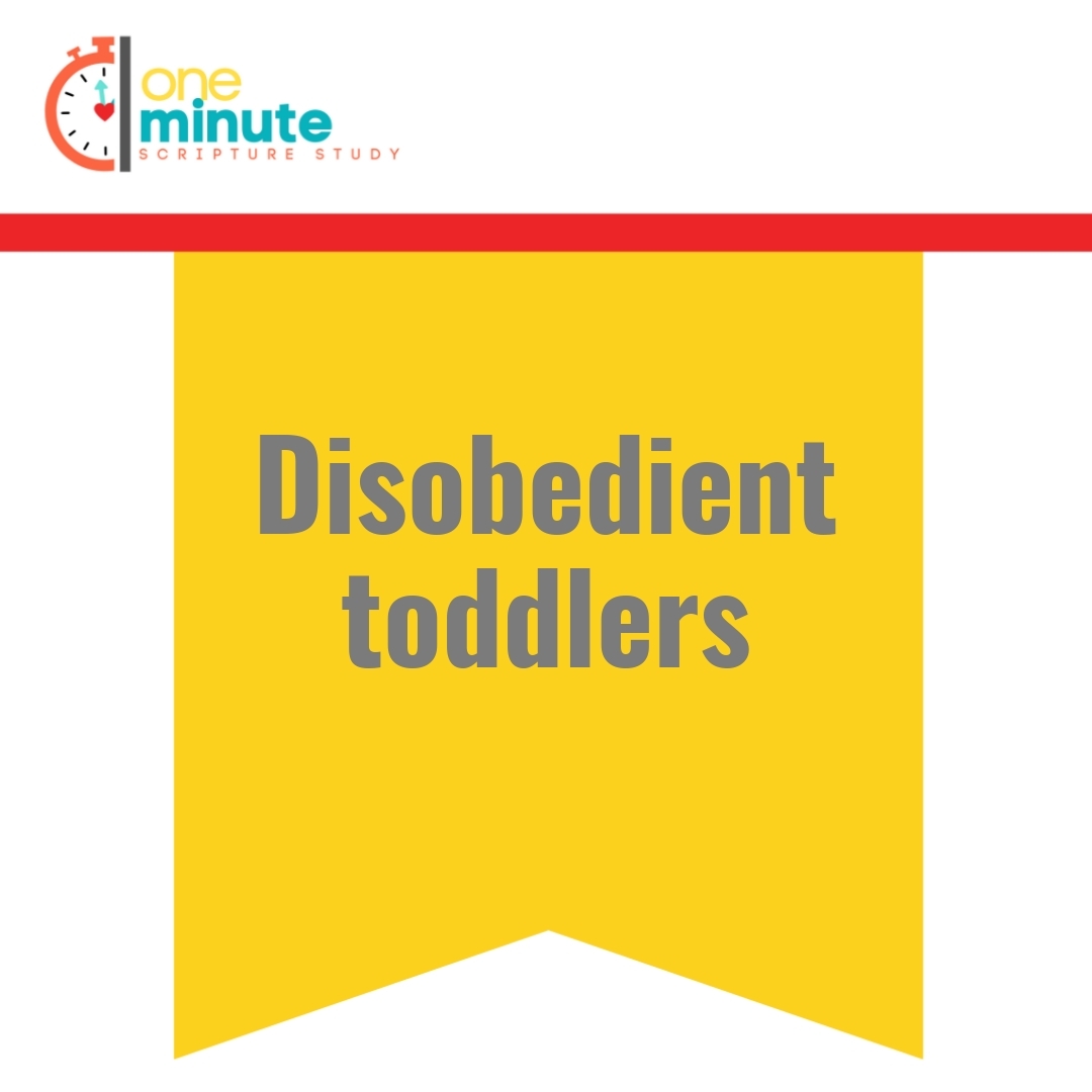 Read more about the article Disobedient toddlers