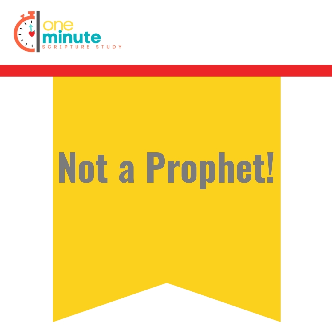Read more about the article Not a Prophet!