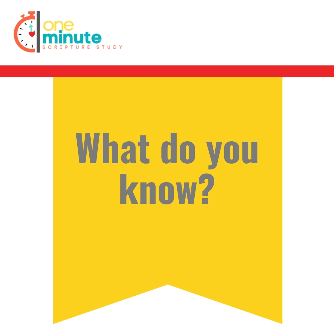 Read more about the article What do you know?