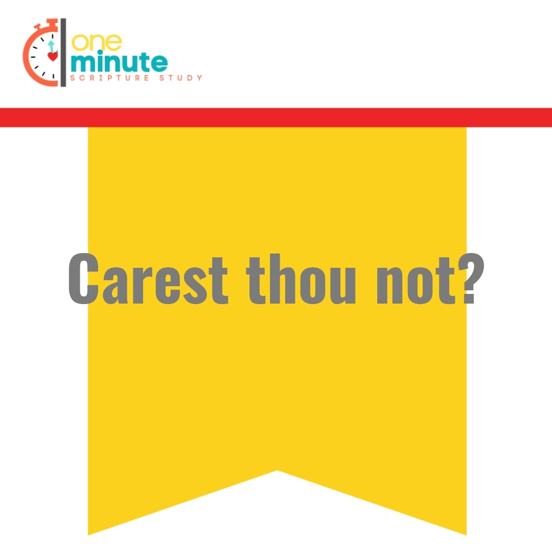 Read more about the article Carest thou not?