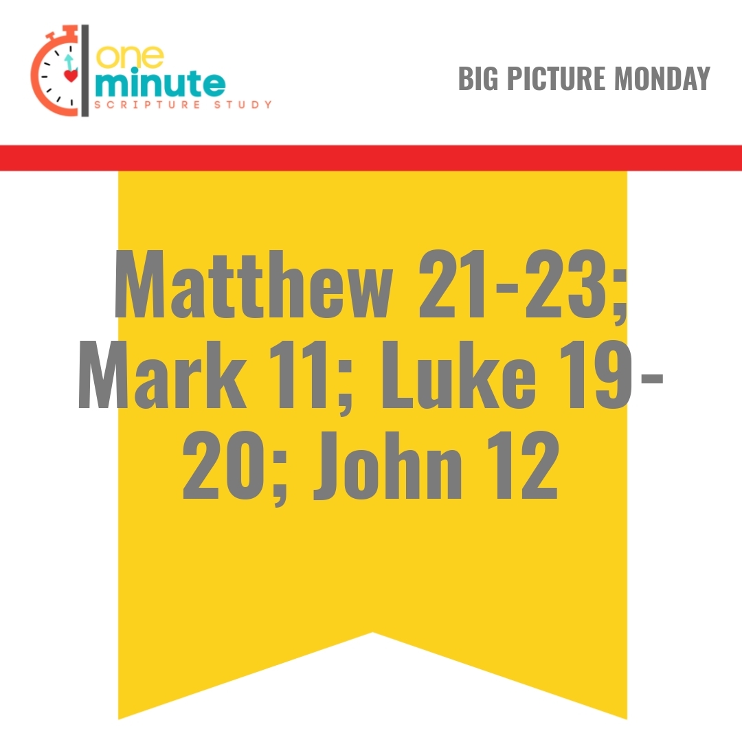 Read more about the article Matthew 21-23; Mark 11; Luke 19-20; John 12