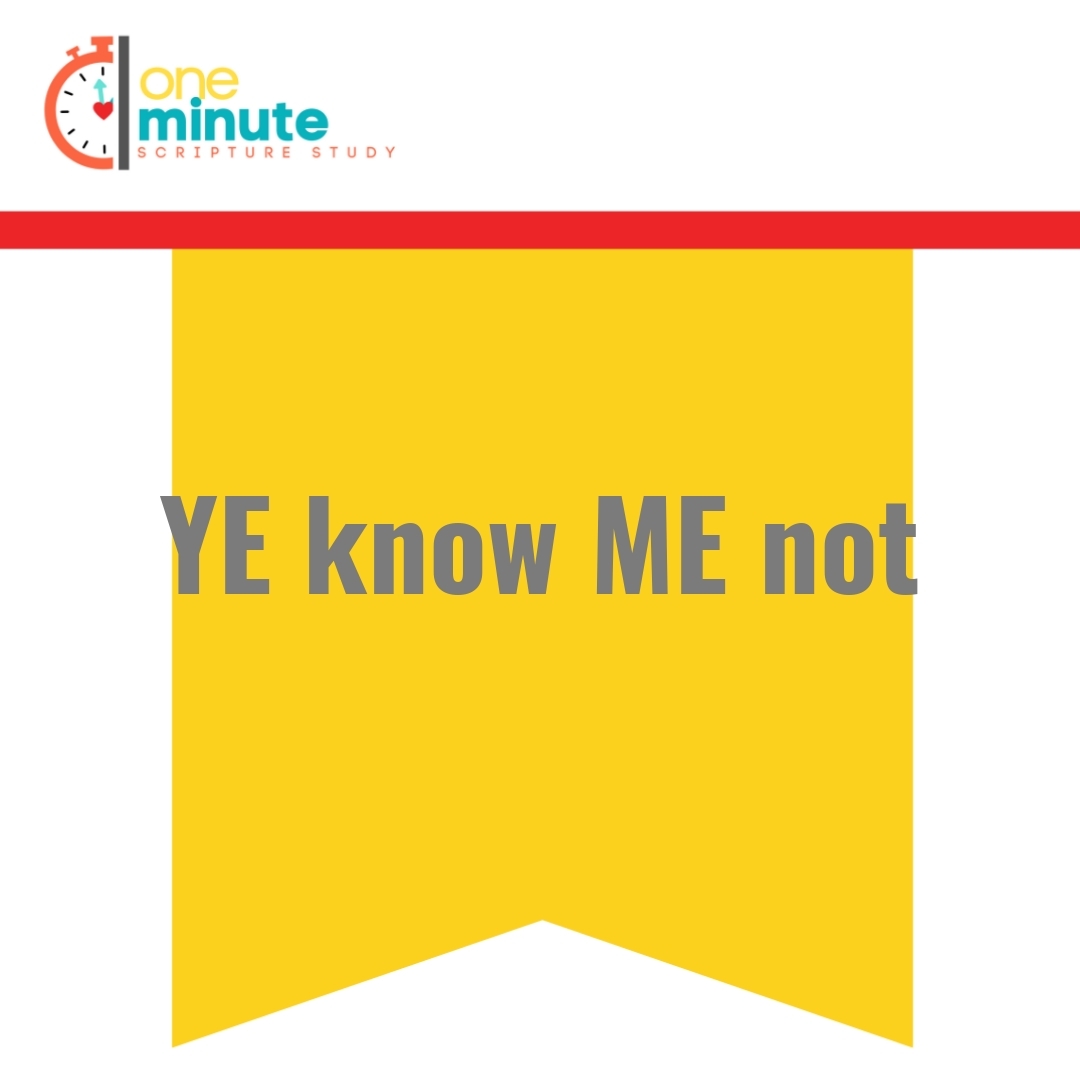 Read more about the article YE know ME not