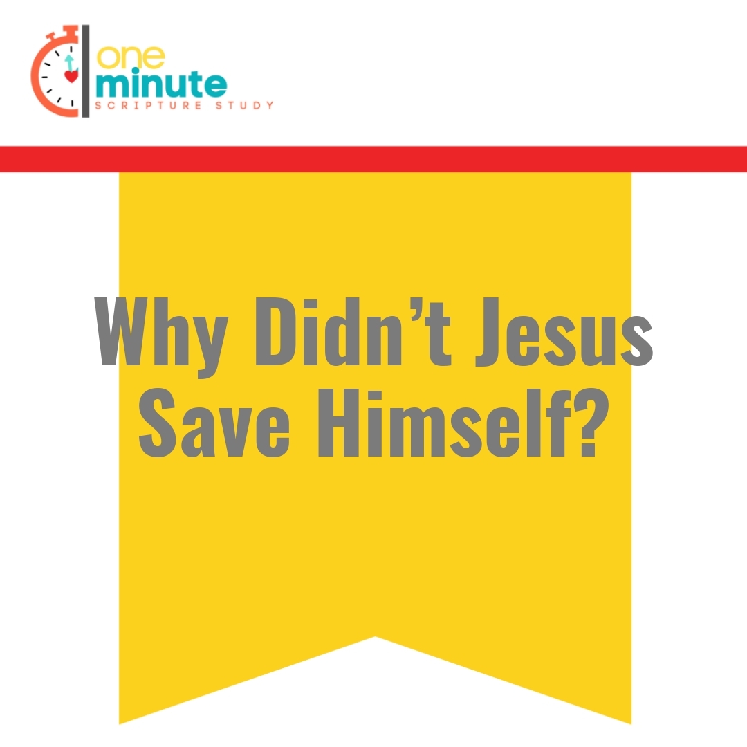 Read more about the article Why Didn’t Jesus Save Himself?