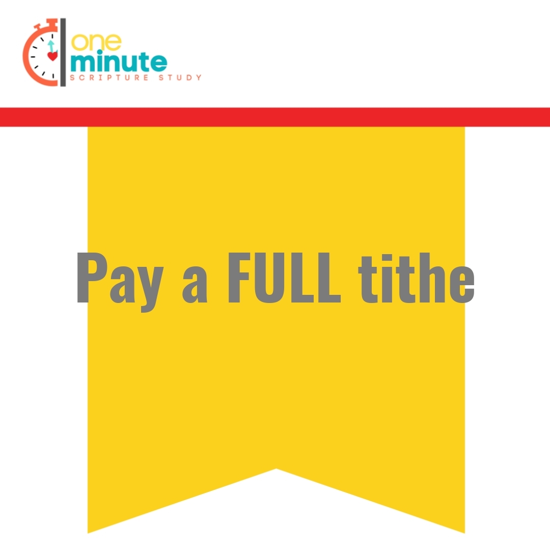 Read more about the article Pay a FULL tithe