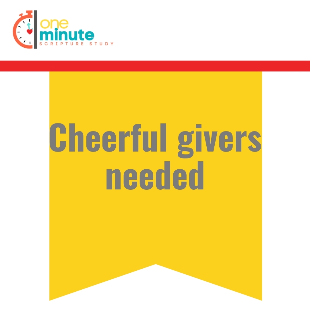 Read more about the article Cheerful givers needed