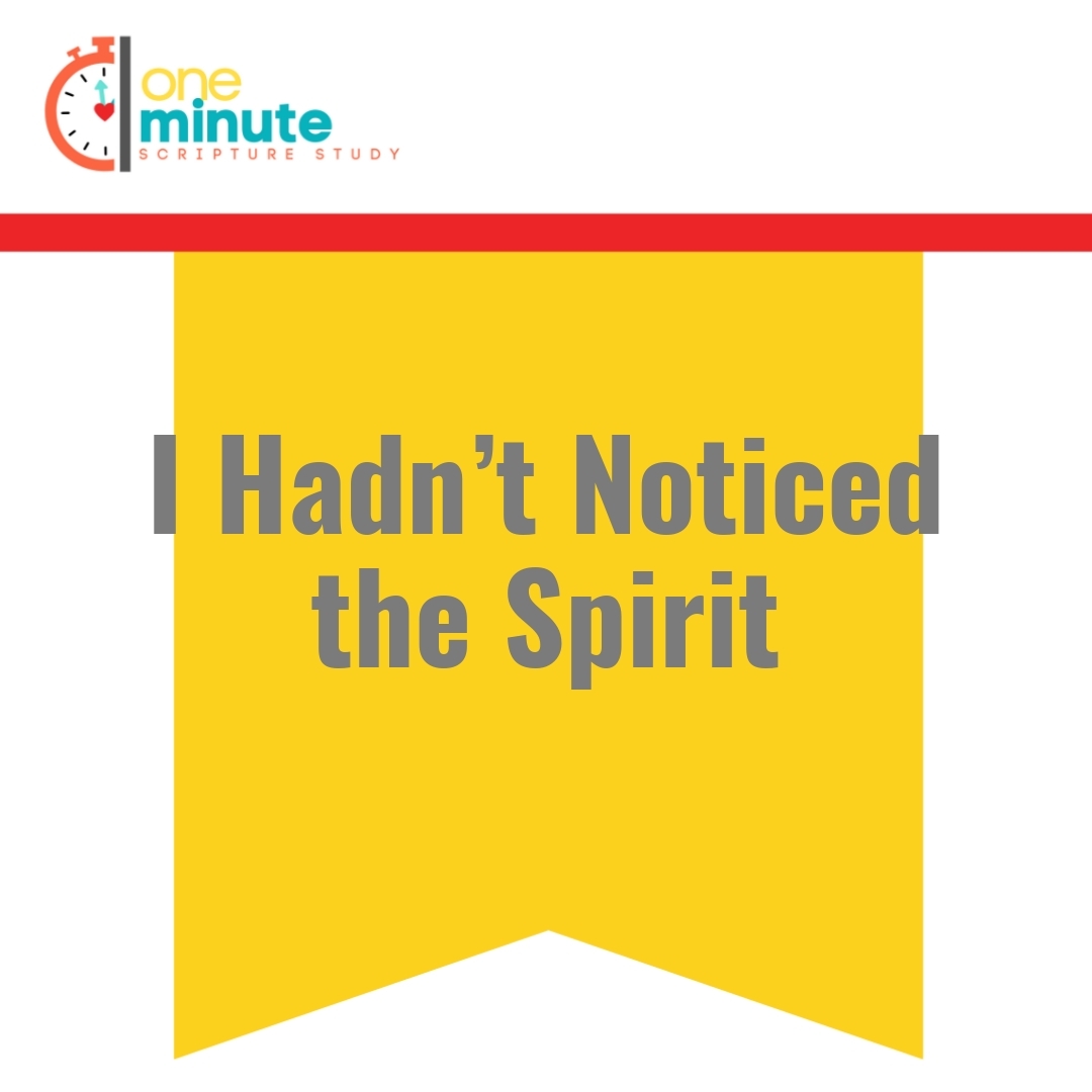 Read more about the article I Hadn’t Noticed the Spirit