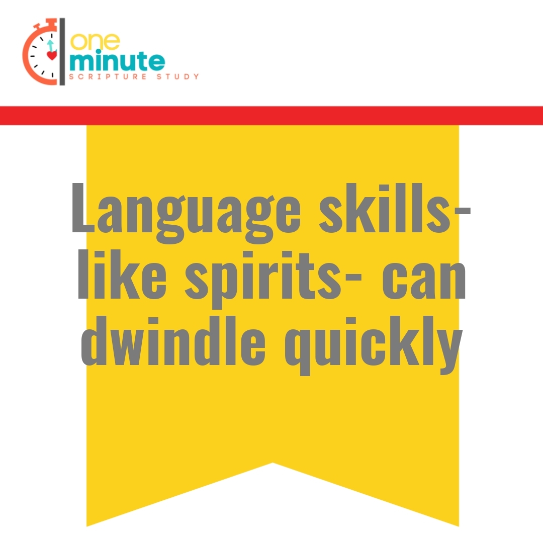 Read more about the article Language skills- like spirits- can dwindle quickly