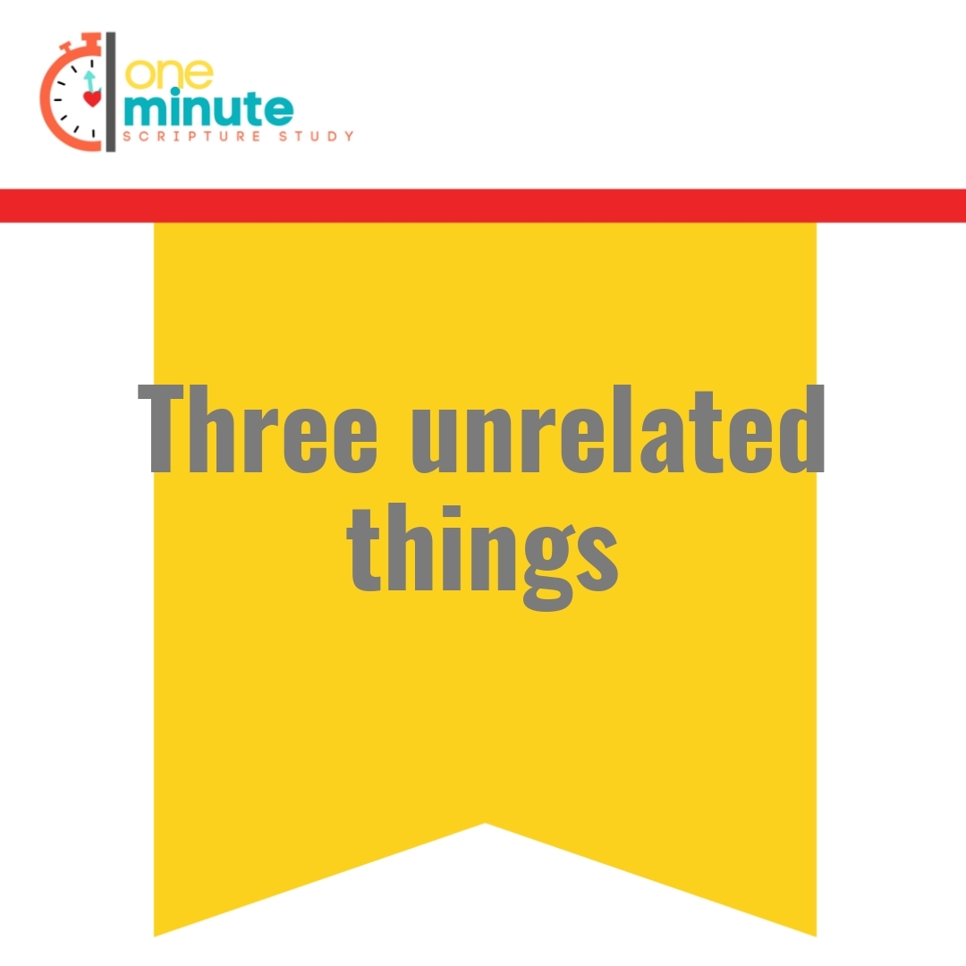 Read more about the article Three unrelated things