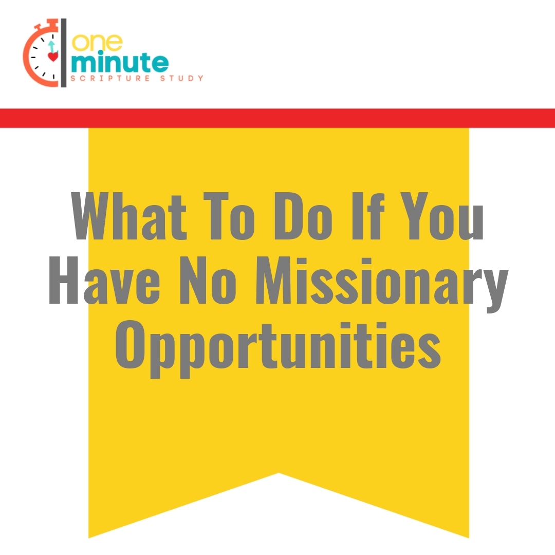 Read more about the article What To Do If You Have No Missionary Opportunities