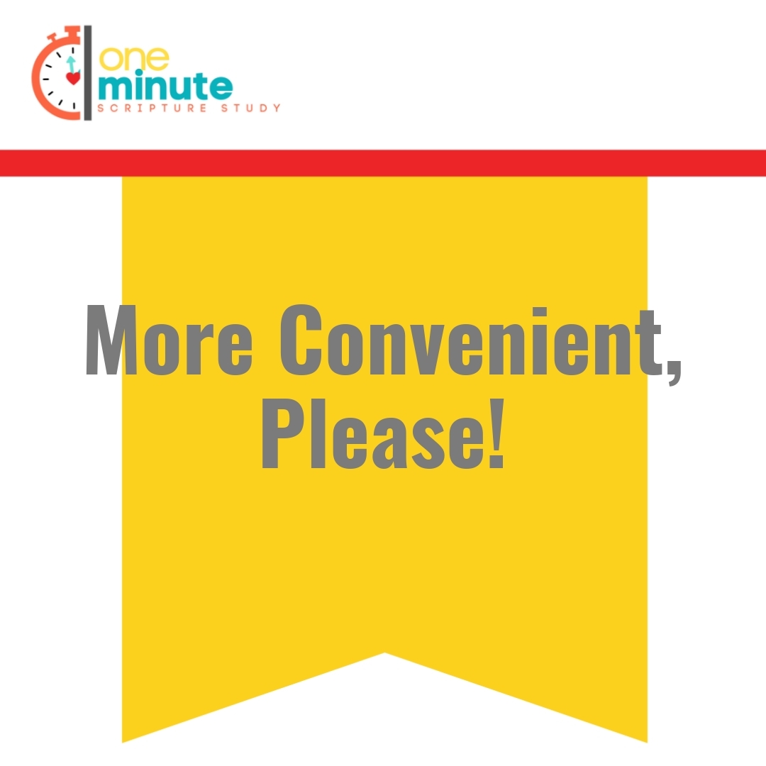 Read more about the article More Convenient, Please!
